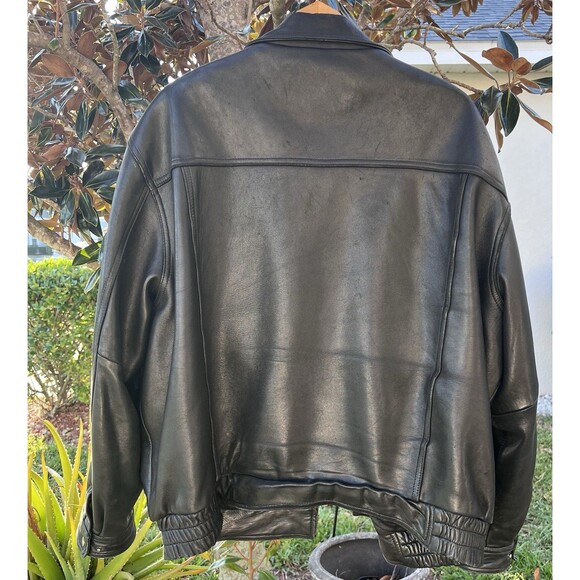 Joseph & Feiss Black Lambskin Leather Jacket Coat XX Large  Zip Front Bomber - Picture 6 of 13